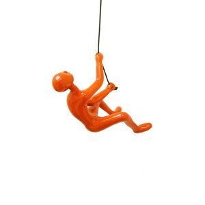 Climbing Man Home Decor Classic Wall-Art Sculpture | 1-Piece | Orange